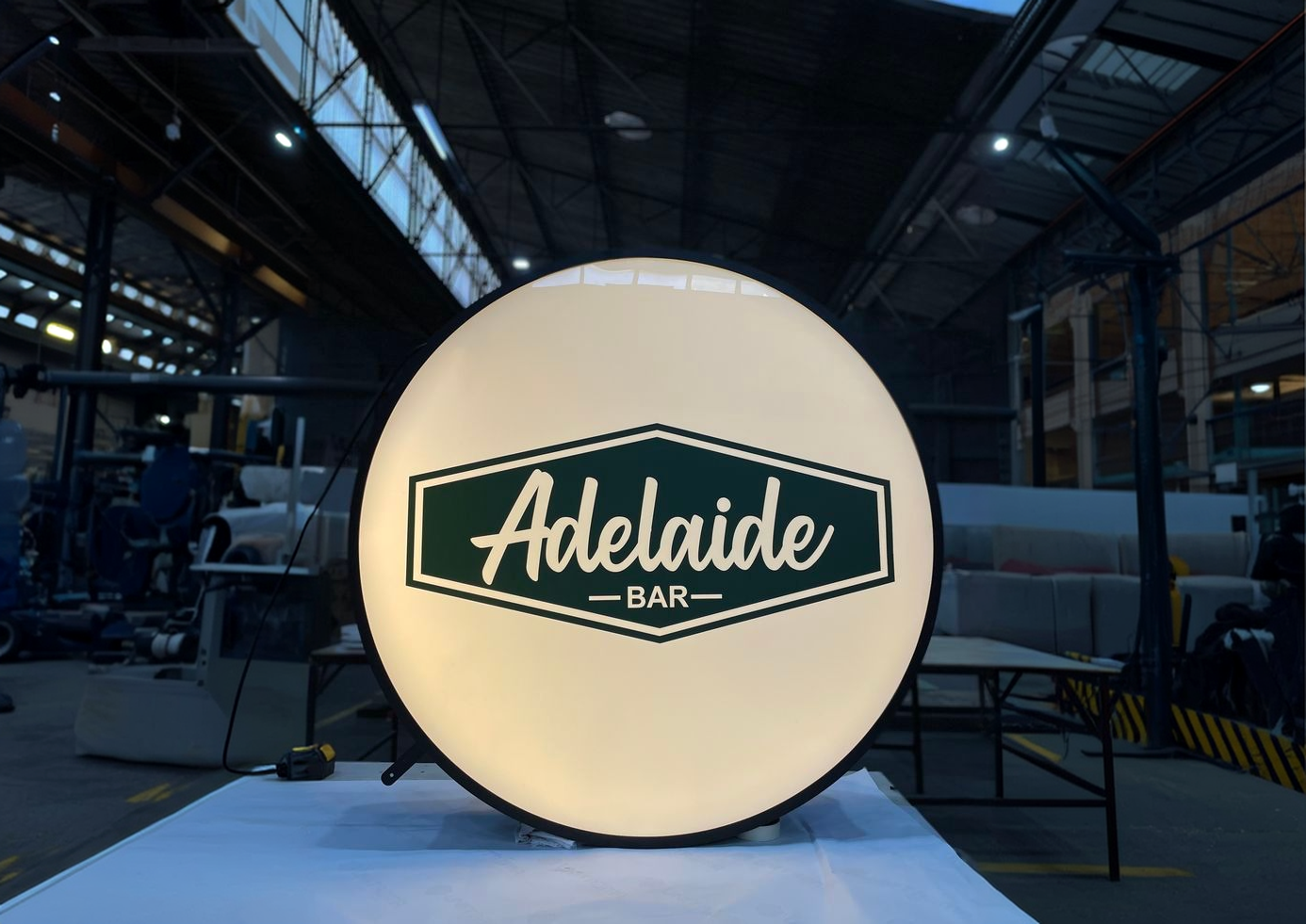 Adelaide Bar Circle lightbox sign
