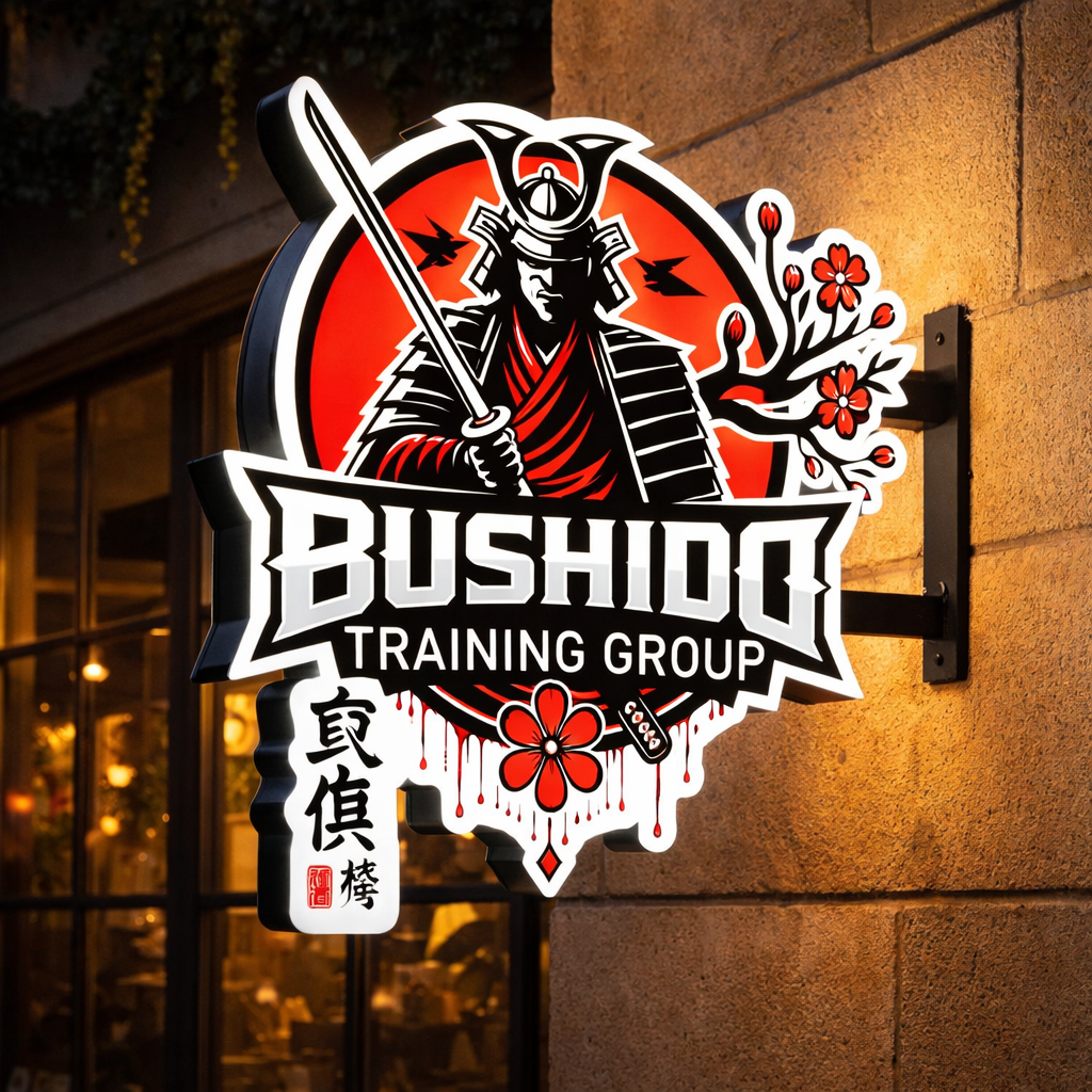 Bushido Training Group — custom lightbox sign