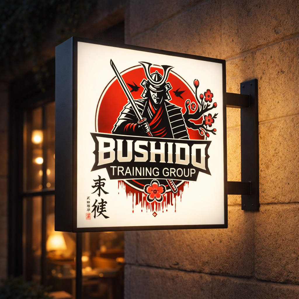 Bushido Training Group — square lightbox sign