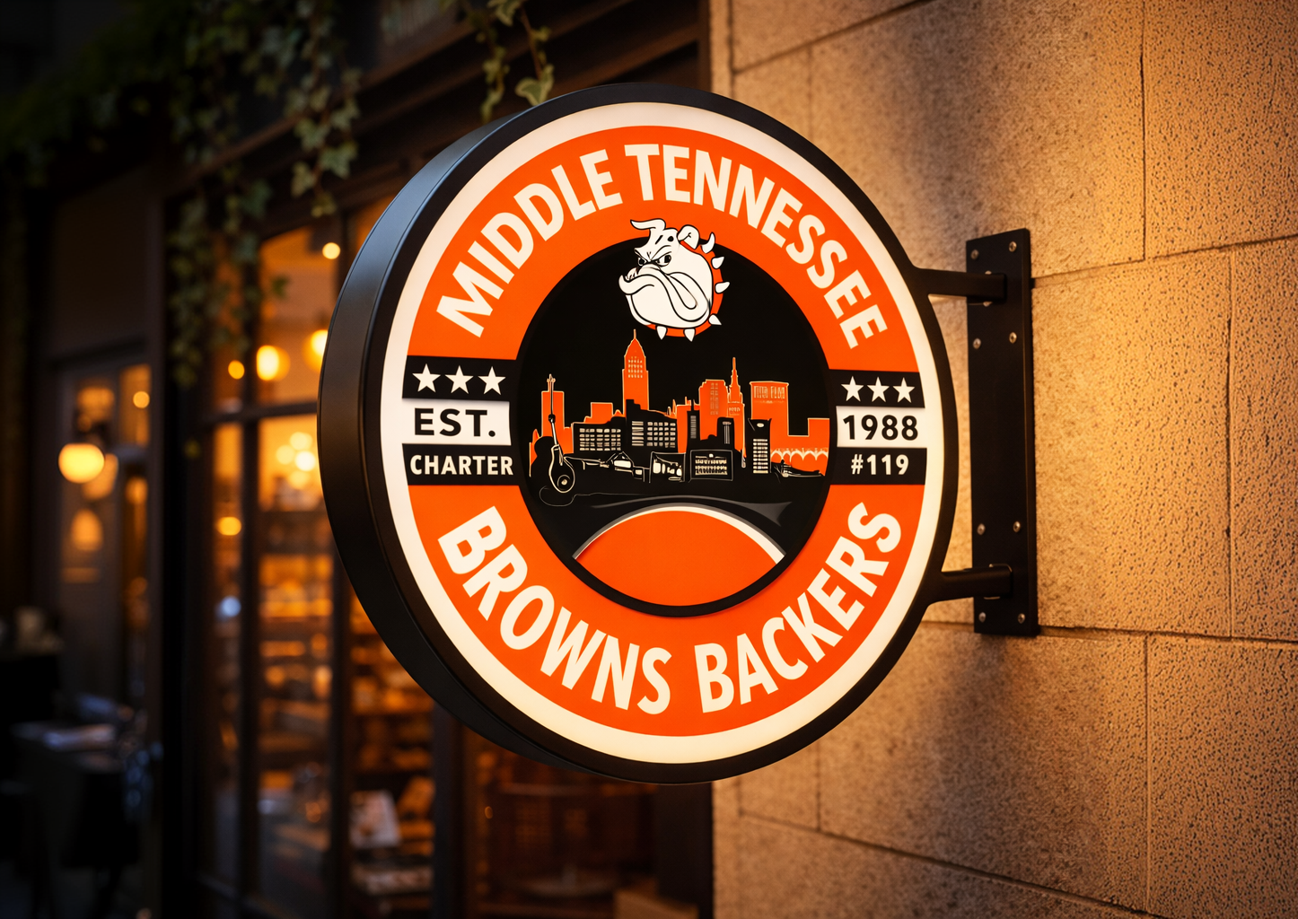 Middle Tennessee circle lightbox sign