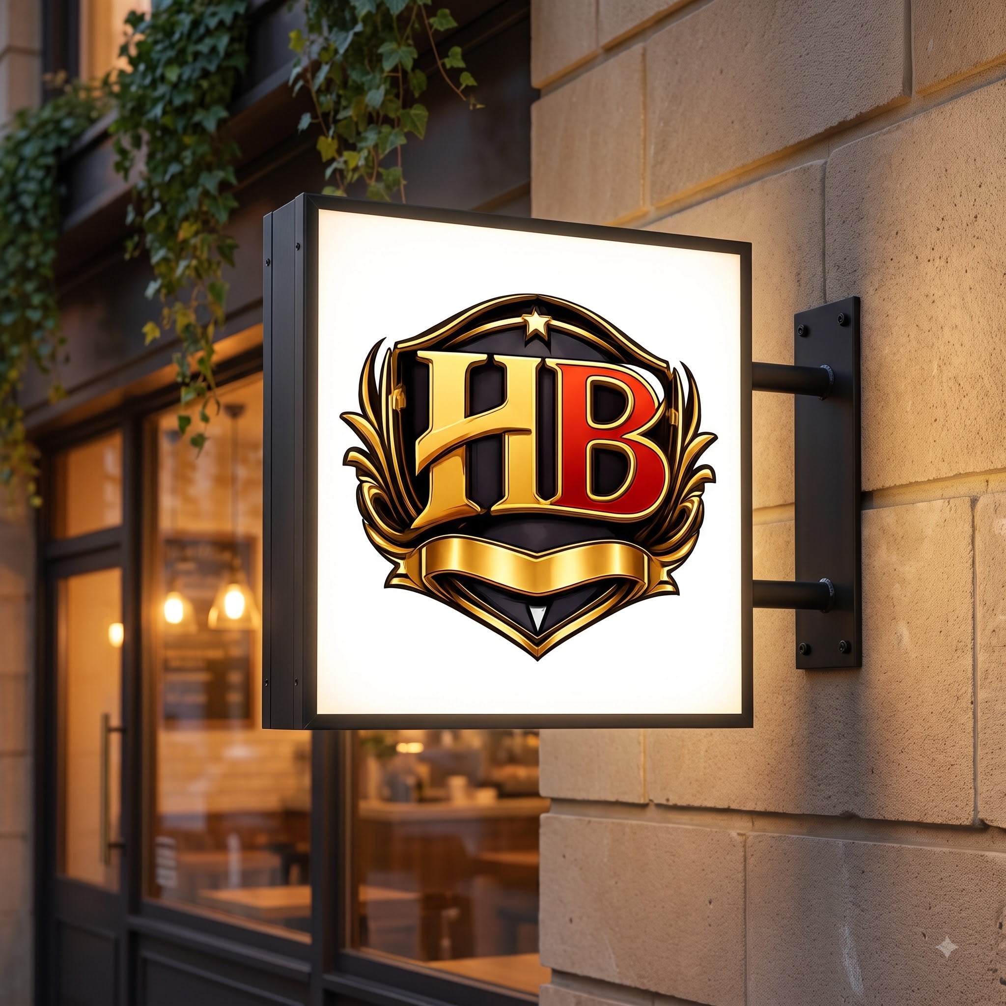 HB shop square lightbox sign