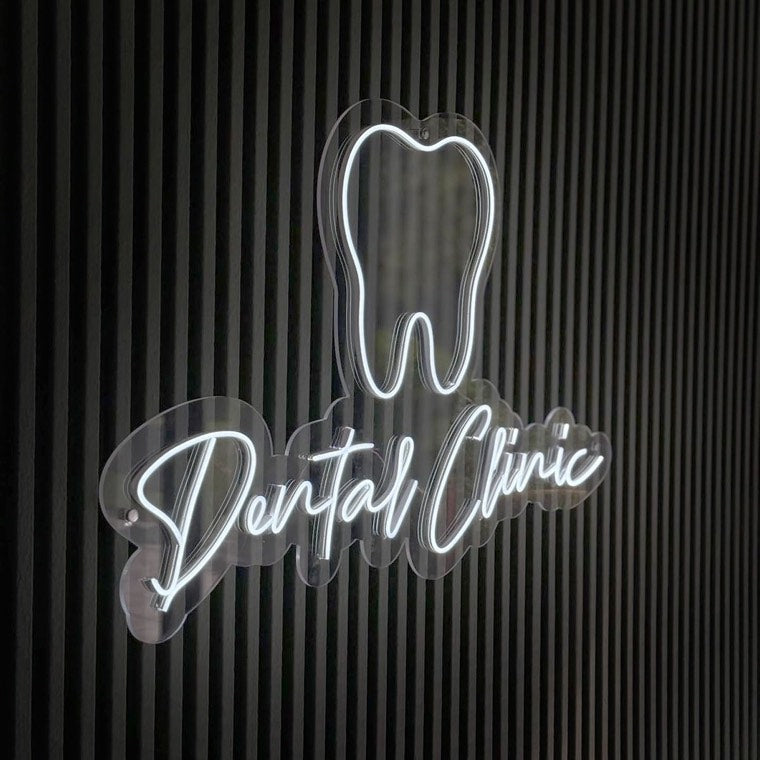 Medical office wall logo sign with a calm neutral palette