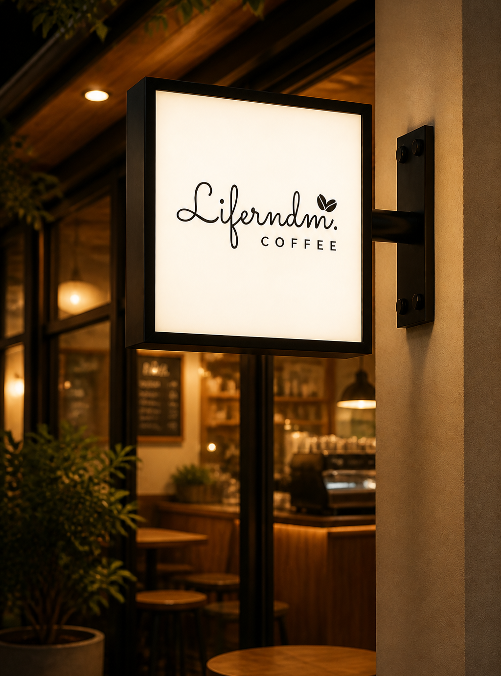 Blade lightbox sign installed outdoors