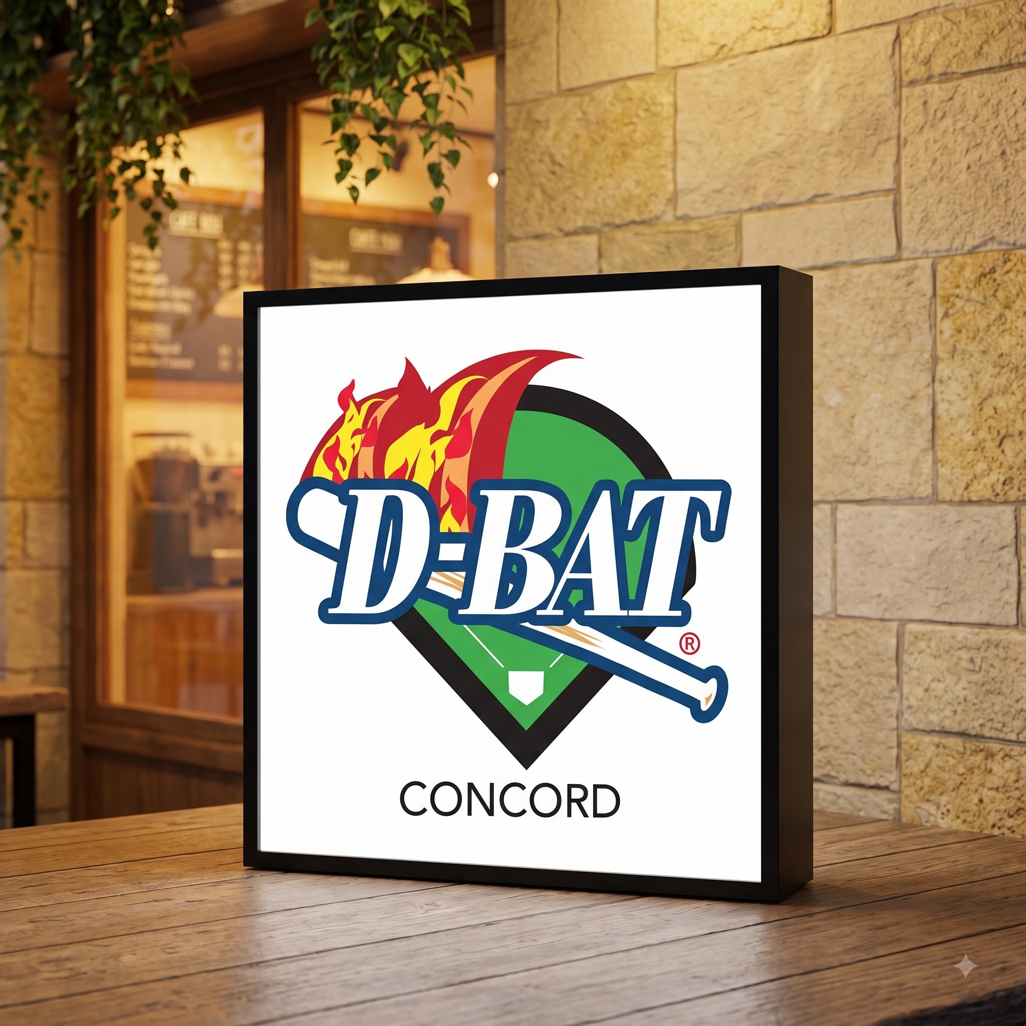D-BAT lightbox sign