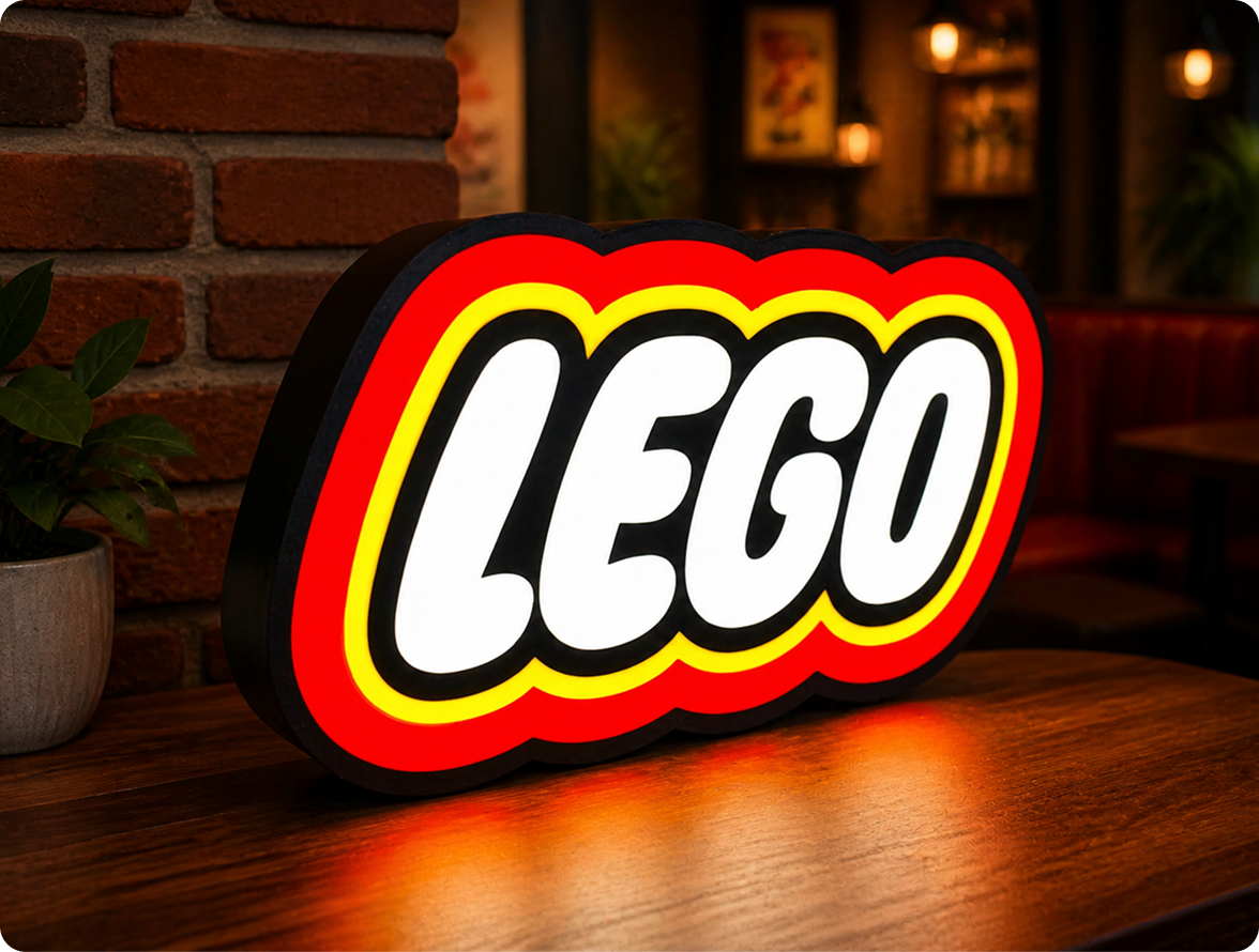 Lego Cut to Shape lightbox sign